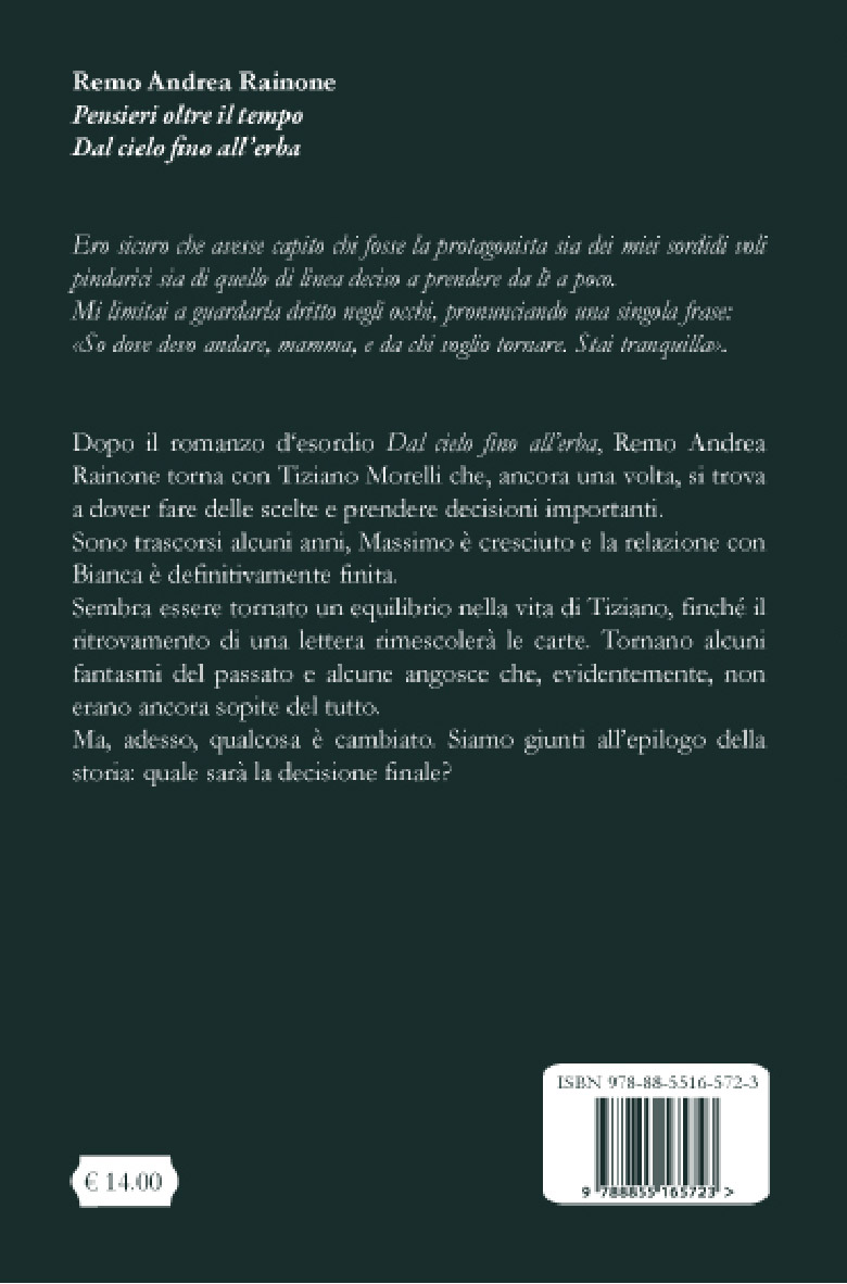 Quarta di copertina di Pensieri oltre il tempo
